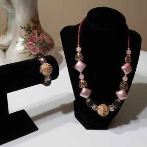 Handmade Matching necklace and bracelet set